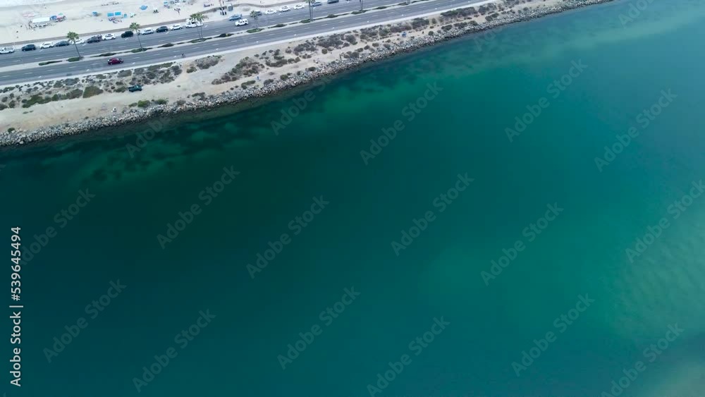 Aerial Shot Of California Coast Road, Scenic Cliffs And Beach In Carlsbad, Aerial Shot Of California Coast Road, Scenic Cliffs And Beach In Carlsbad,
