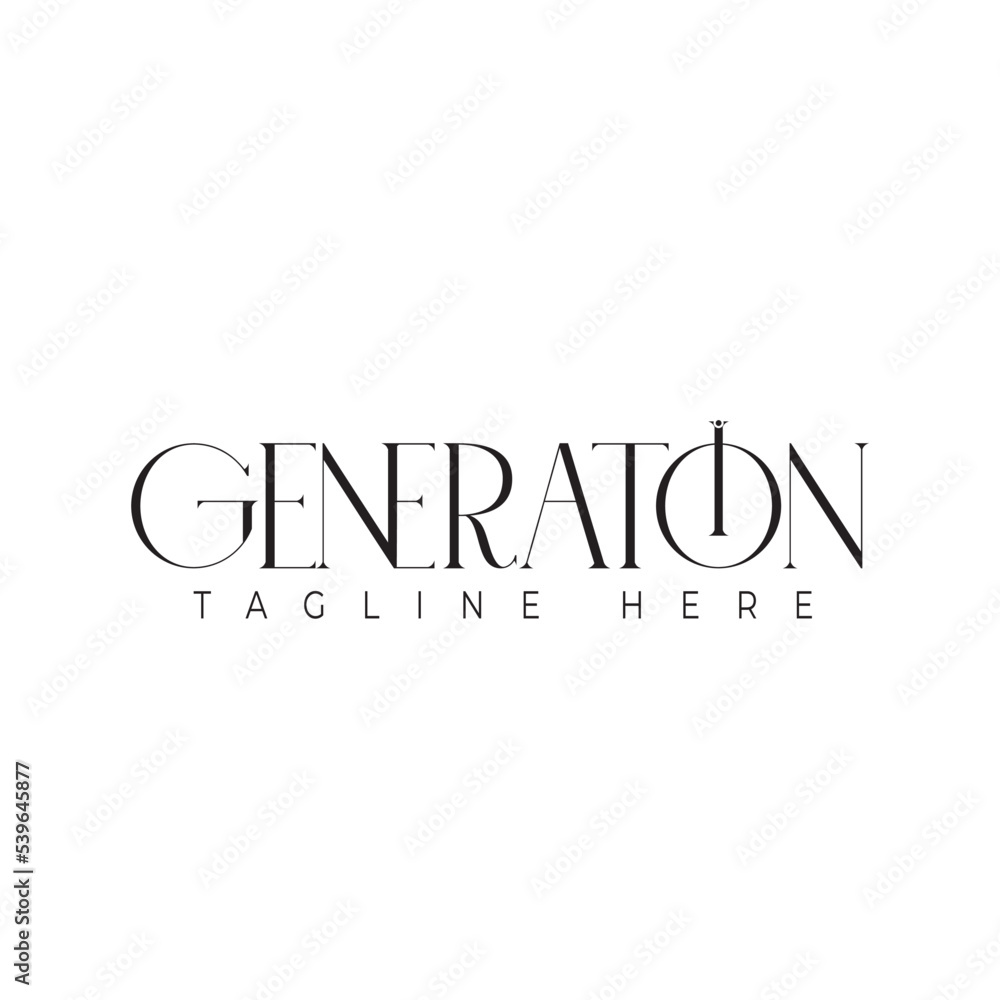 Generation Hand drawn calligraphy style. Black and white