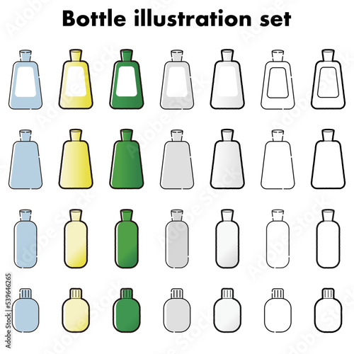 ボトルのイラストセット