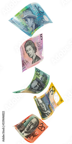 Australian Dollars Arranged Vartically