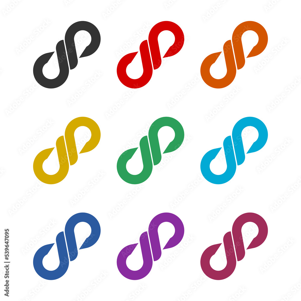 Climber rope icon isolated on white background. Set icons colorful Climber rope icon isolated on white background. Set icons colorful