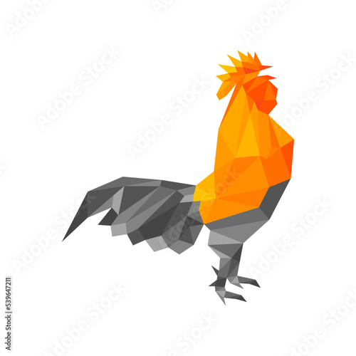 Geometric rooster logo icon vector illustration