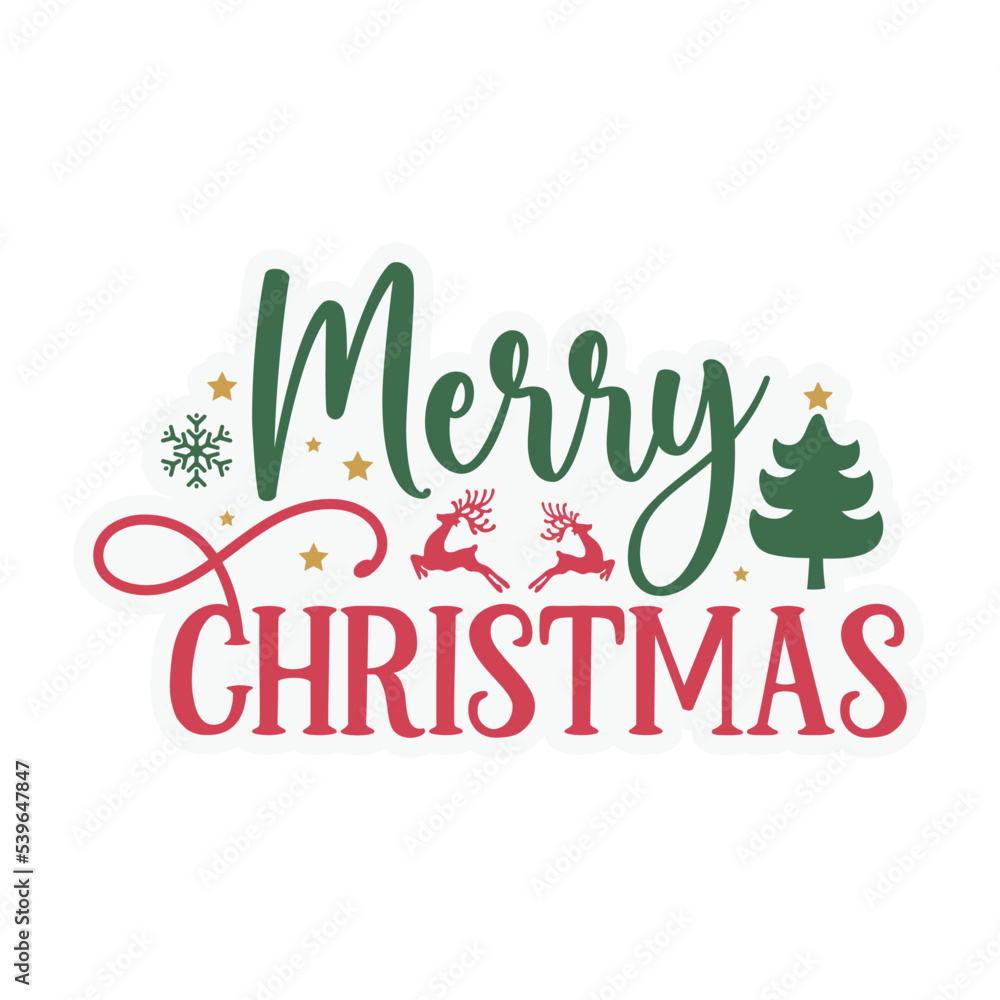Fototapeta premium Merry Christmas Sticker