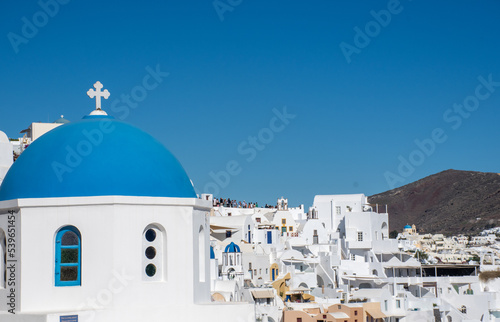 Oia cityscape with church in foreground