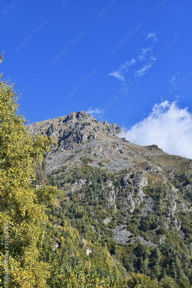 Mount Mucrone seen from the south, along the Elvo valley in the Biellese area
