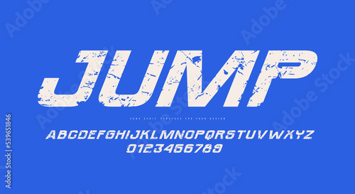 Italic sans serif font in sport style