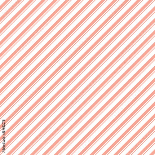 Candy cane stripes. Pink Christmas diagonal lines wrapping paper, package design. Candy cane stripes seamless pattern, pink geometric background, peppermint diagonal stripes print. Vector illustration