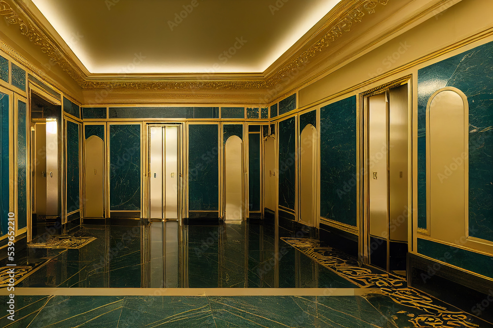 art deco luxury hotel hallway corridor interior ilustração do Stock ...