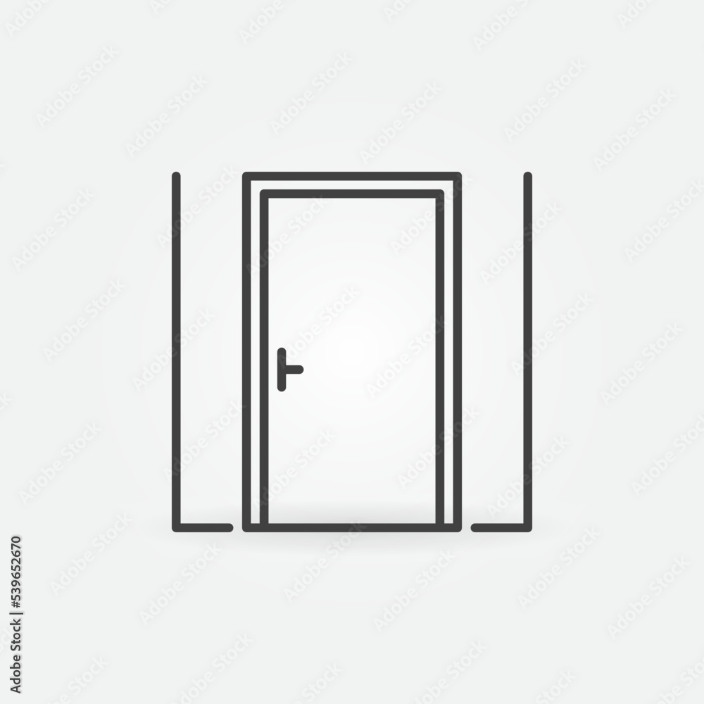 Closed Internal Door linear vector concept icon Closed Internal Door linear vector concept icon