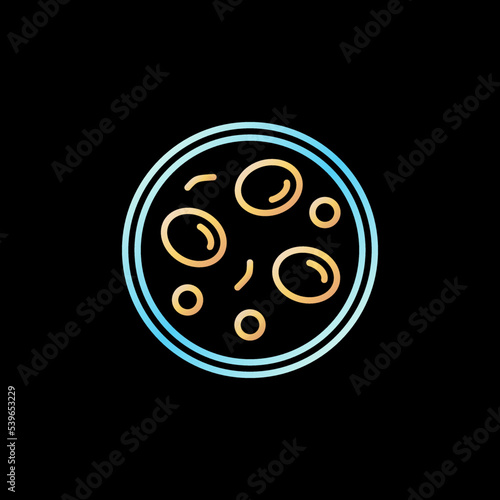 Helminth Eggs in Petri Dish vector outline concept colorful icon