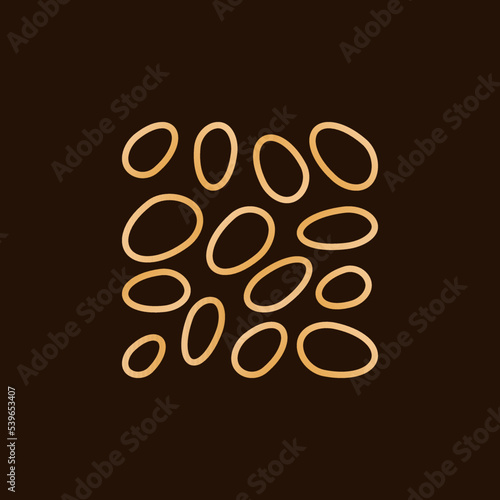 Helminth Eggs vector concept yellow outline icon or symbol