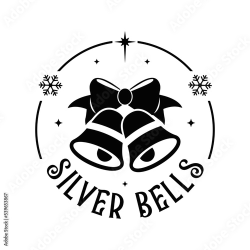 Silver bells Round Sign SVG