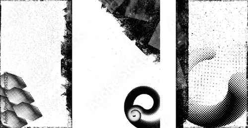 Social media covers with tiny roughen border frames. . grunge style . Post frame stories templates.  Layout for promotion .Media banner .Vector