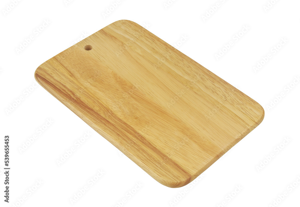 Natural wooden cutting board isolated on white	 background.