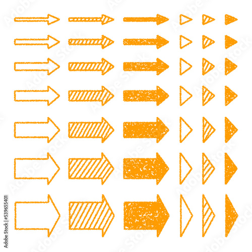 クレヨン素材　矢印セット