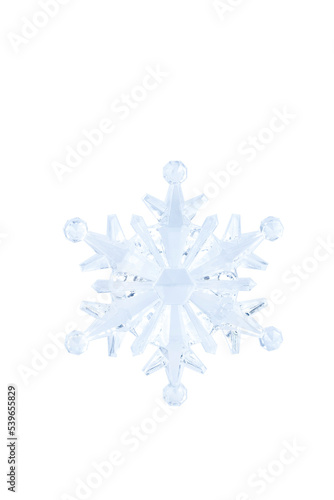 crystal snowflake on white background