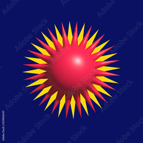 Abstract color background with stars rating icon. 3d