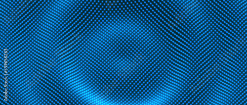 Wavy background with ripple effect. Vector illustration with particle. 3D grid surface.