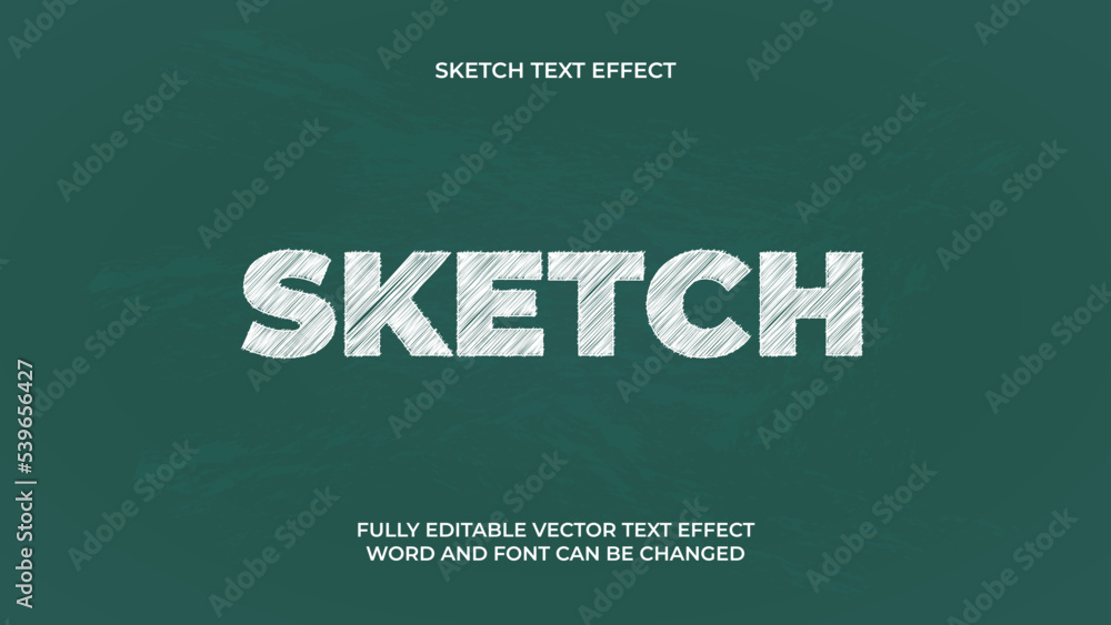 Editable sketch vector text effect