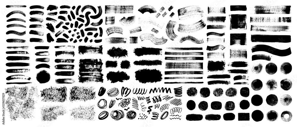 Set of black paint, ink brush strokes, brushes, lines. Vector dirty, grunge artistic design elements, backgrounds, textures. Set of black paint, ink brush strokes, brushes, lines. Vector dirty, grunge artistic design elements, backgrounds, textures.