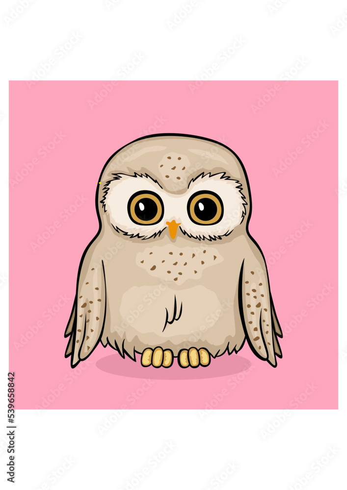 Obraz premium Greeting card with cute owl
