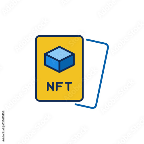 NFT Non-fungible Token Cards vector concept colored icon