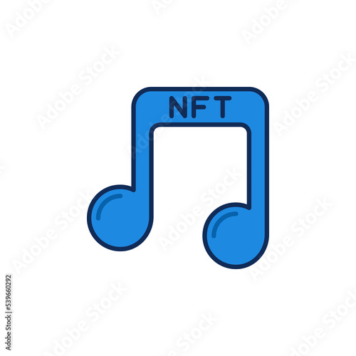Non fungible Token Music NFT vector concept colored icon