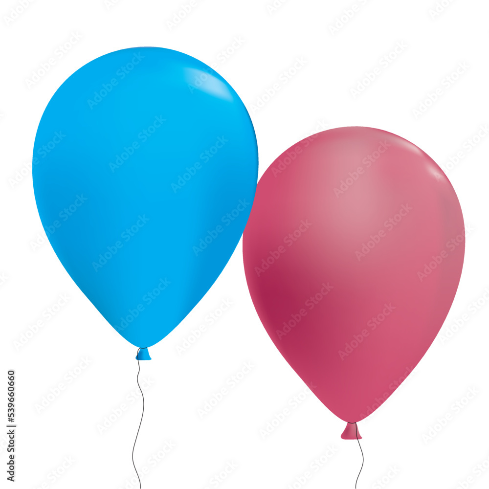 Blue and pink balloons vector illustration