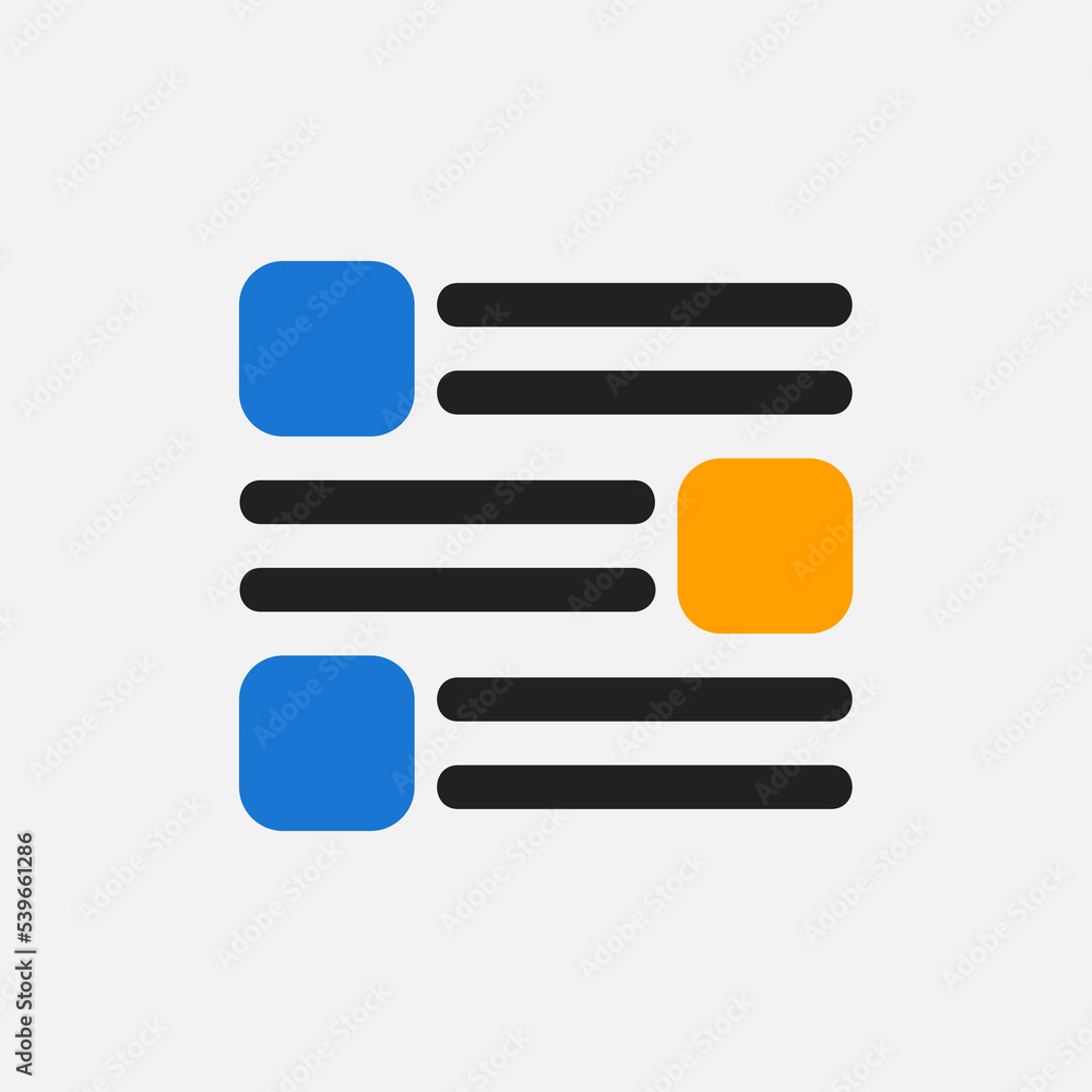 Layout icon in flat style, use for website mobile app presentation Layout icon in flat style, use for website mobile app presentation