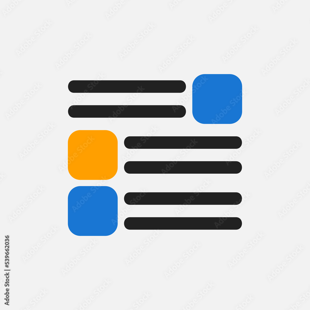 Layout icon in flat style, use for website mobile app presentation Layout icon in flat style, use for website mobile app presentation