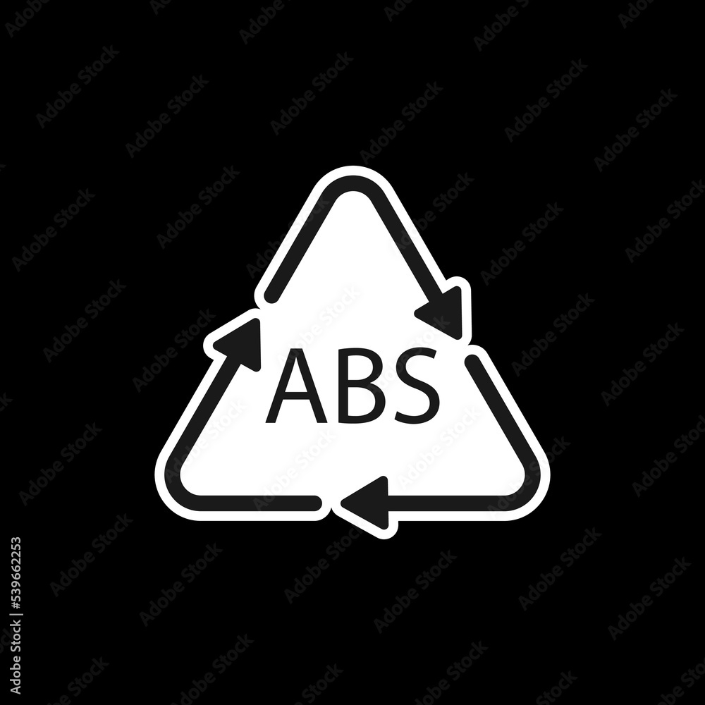 Plastic recycle symbol ABS 9 vector icon. Plastic recycling code ABS. Plastic recycle symbol ABS 9 vector icon. Plastic recycling code ABS.