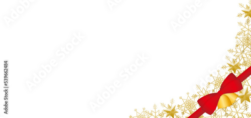 雪の結晶　フレーム　ゴールド	リボン
