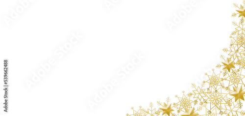 雪の結晶　フレーム　ゴールド
