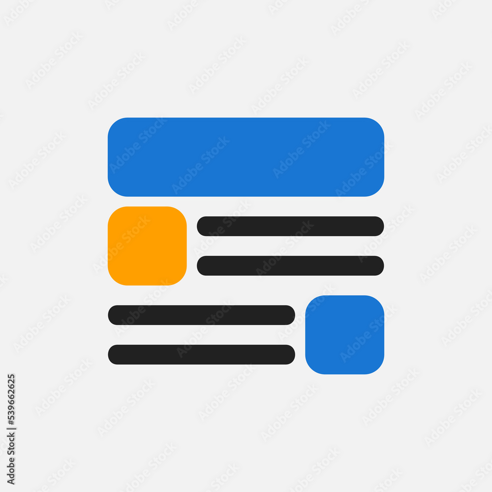Layout icon in flat style, use for website mobile app presentation Layout icon in flat style, use for website mobile app presentation