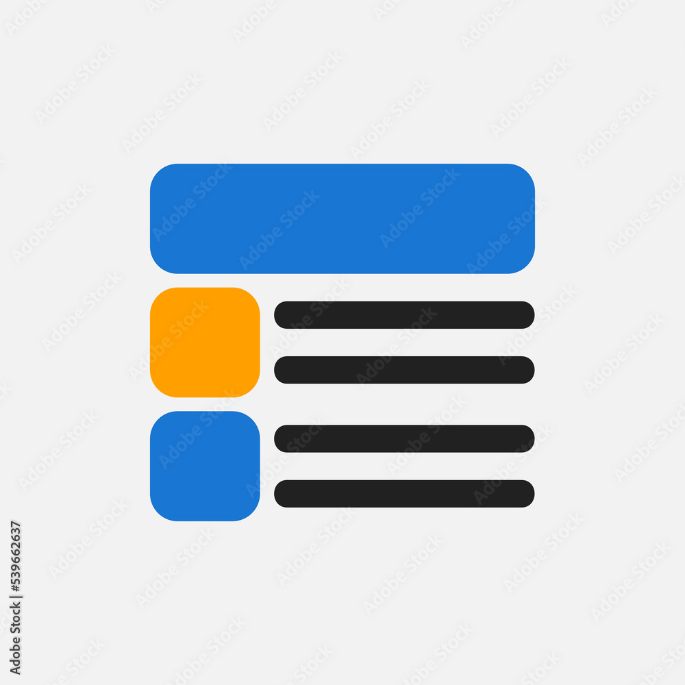 Layout icon in flat style, use for website mobile app presentation Layout icon in flat style, use for website mobile app presentation