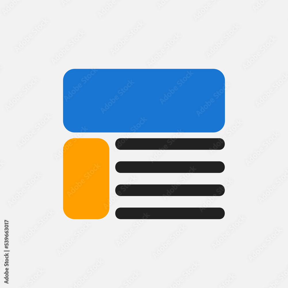 Layout icon in flat style, use for website mobile app presentation Layout icon in flat style, use for website mobile app presentation