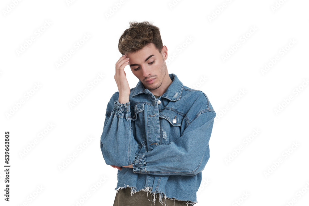 Young caucasian man sad, isolated on white background. Young caucasian man sad, isolated on white background.