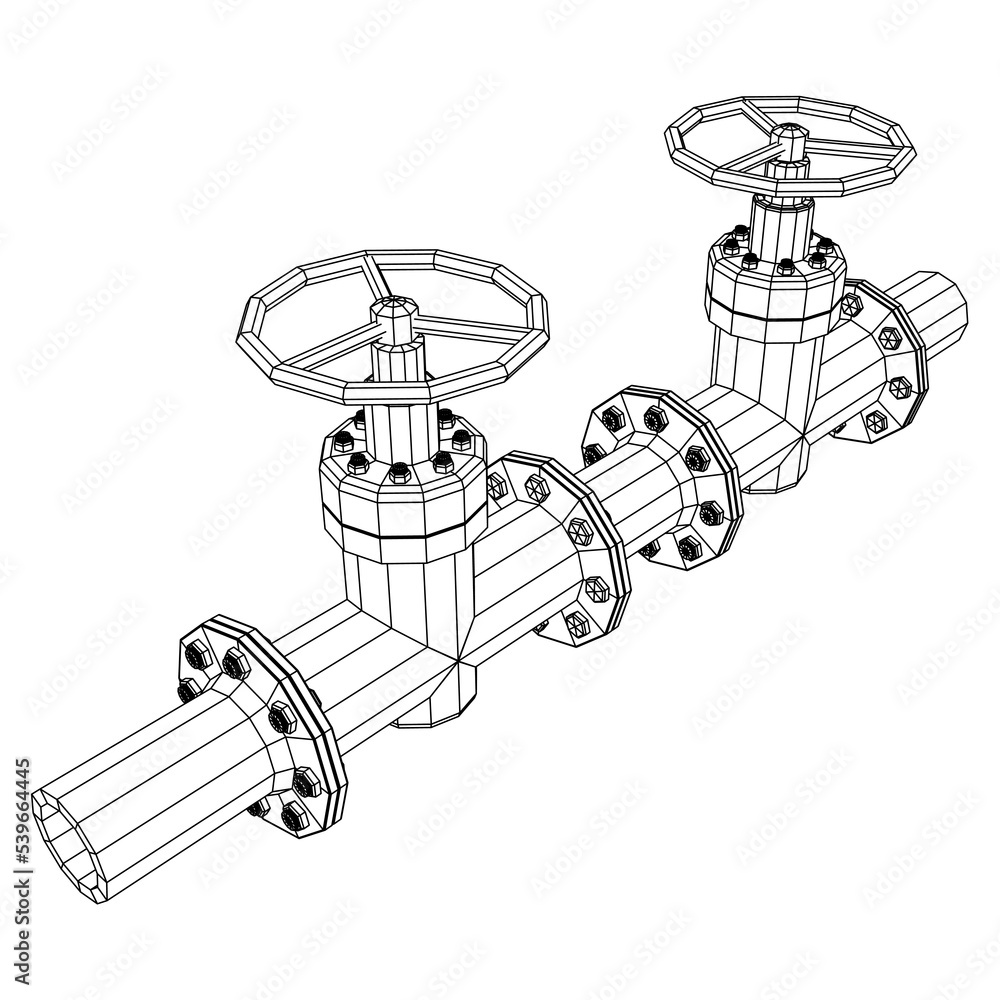 Oil pipeline with valve business concept Oil pipeline with valve business concept