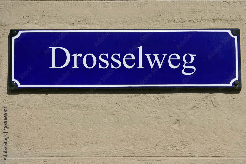 Emailleschild Drosselweg Emailleschild Drosselweg