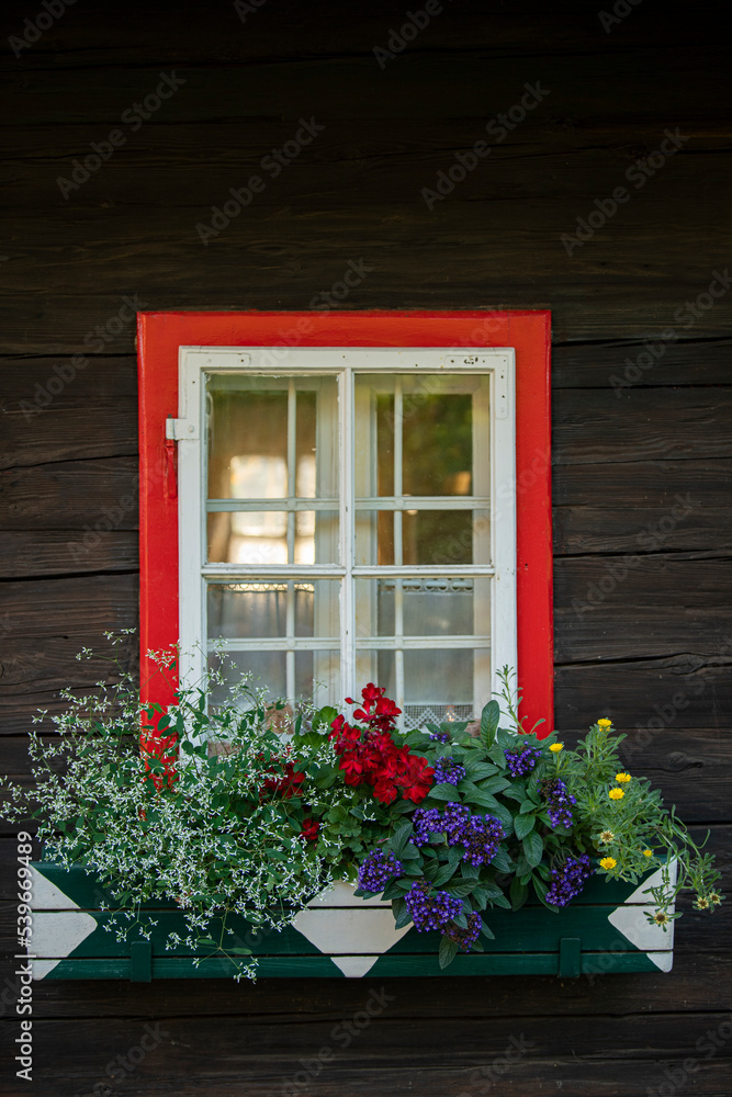 Traditional window on a Styrian house