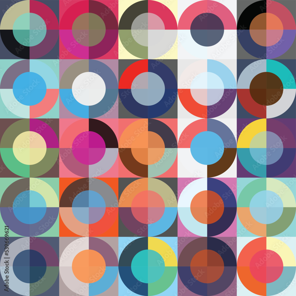 Geometric Circle shape Bauhaus pattern. Vector design and modern colorful art. Abstract Bauhaus design pattern. Geometric Circle shape Bauhaus pattern. Vector design and modern colorful art. Abstract Bauhaus design pattern.