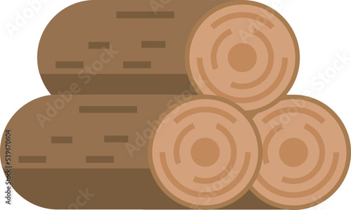 Stacked wood logs for cutting and chopping