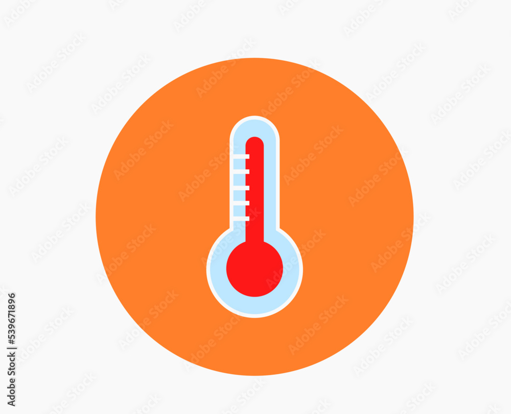 Thermometer hot vector elipse icon Thermometer hot vector elipse icon