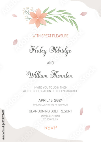Wedding invitation in rustic and watercolor Side 2