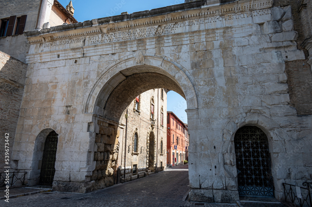 The beautiful and famous arch of Augusto di Fano
