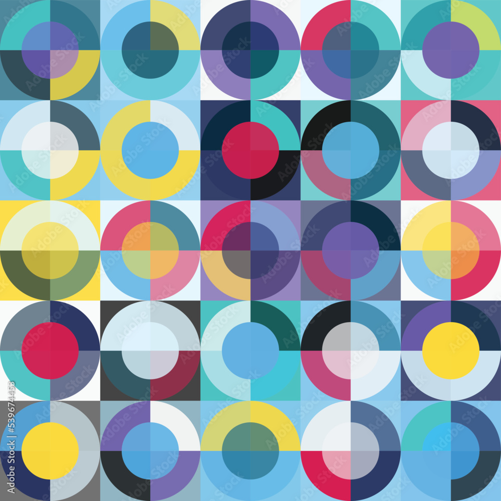 Geometric Circle shape Bauhaus pattern. Vector design and modern colorful art. Abstract Bauhaus design pattern. Geometric Circle shape Bauhaus pattern. Vector design and modern colorful art. Abstract Bauhaus design pattern.