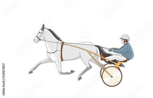 Racing action at racetrack, vector illustration