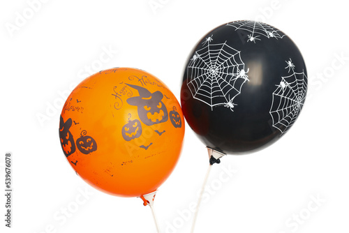 Concept of Halloween mood  Halloween balloons  isolated on white background