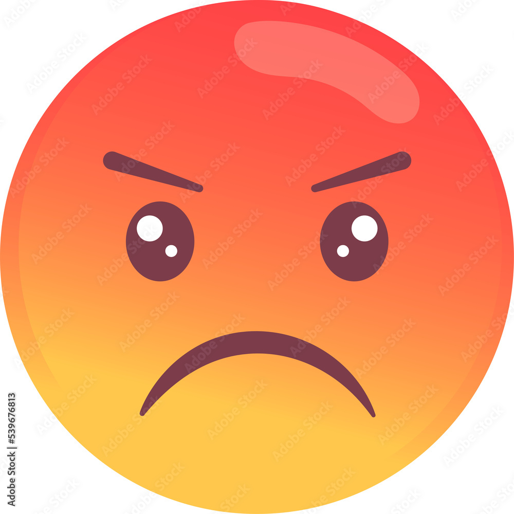 Angry Rage Emoji Face Illustration Stock Illustration | Adobe Stock