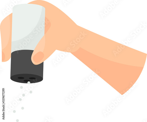 Hand pouring salt flat illustration